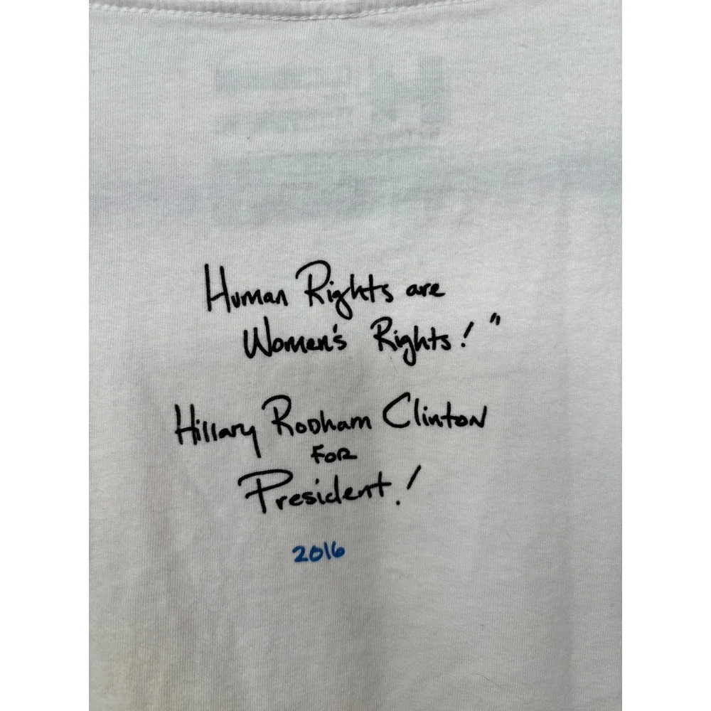 Tory Burch Hillary‎ Clinton 2016 Womens Rights Human Rights T-Shirt White XL